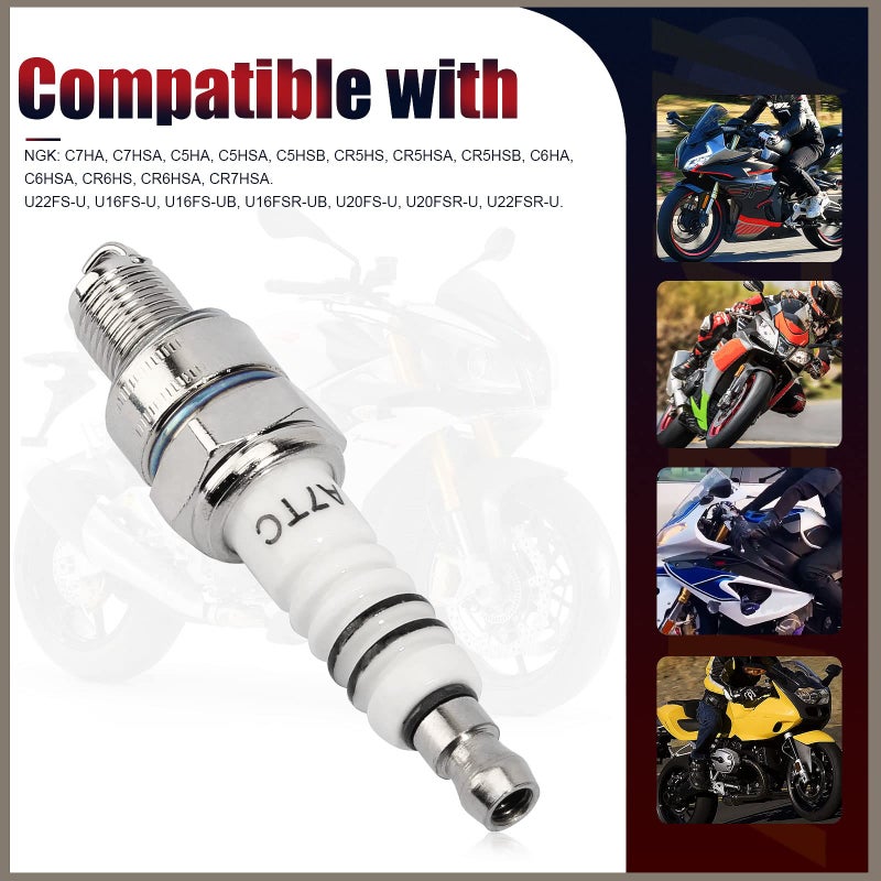QAZAKY 3Pcs Spark Plug A7TC for GY6 50cc-70cc 90cc 110cc 125cc 150cc ATV Scooter Pit Dirt Pocket Bike Moped Go Kart Quad Buggy TaoTao Buyang Roketa Sunl Baja Kymco Chinese U20FSR U22FSR-U C5HA C5HSB - Image 4